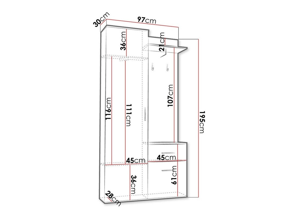 Komplet za predsobo Columba