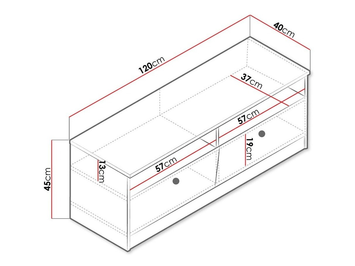 TV-omarica Almira 107 (Artisan hrast + Bela)