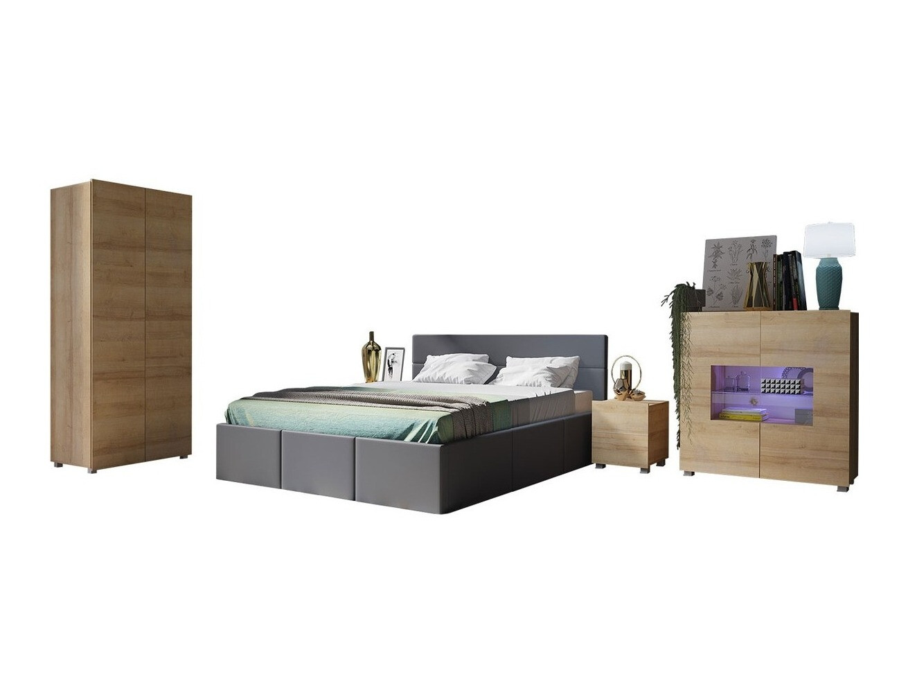 Komplet pohištva za spalnico Tivdalu 130 (Eko usnje Soft 020)