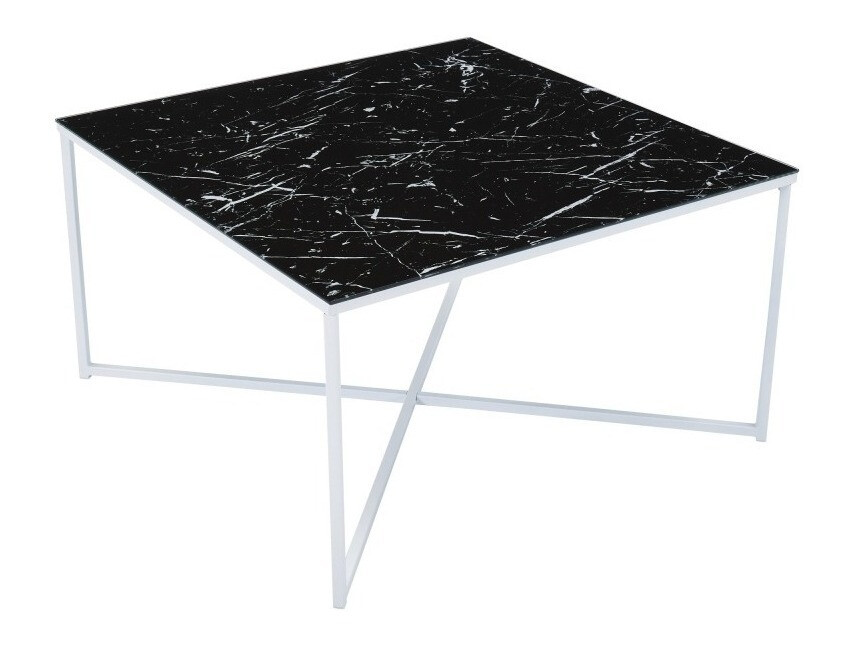 Klubska mizica Riverton 381 (Črni marmor + Bela)