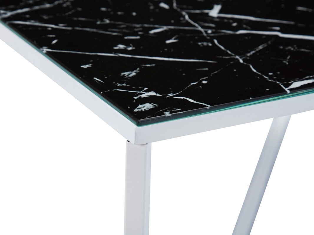 Klubska mizica Riverton 381 (Črni marmor + Bela)