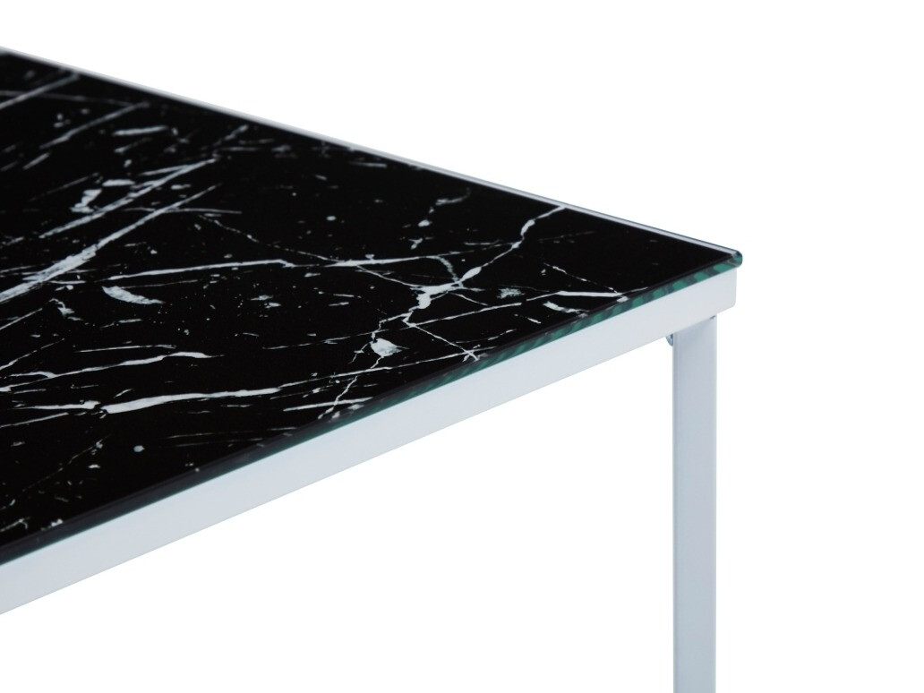 Klubska mizica Riverton 381 (Črni marmor + Bela)