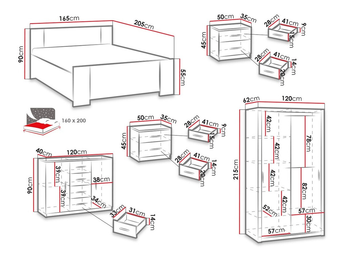 Komplet spalnic Catromi 112 (Artisan hrast)