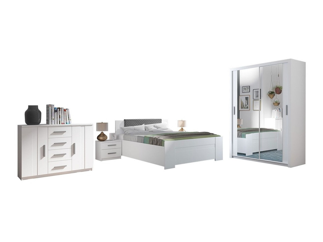 Komplet spalnic Catromi 113 (Bela + Soft Pik 029)