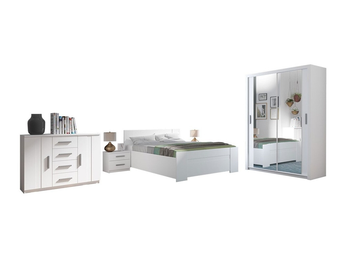 Komplet spalnic Catromi 113 (Bela)