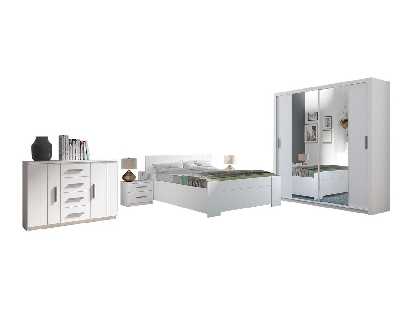 Komplet spalnic Catromi 114 (Bela)