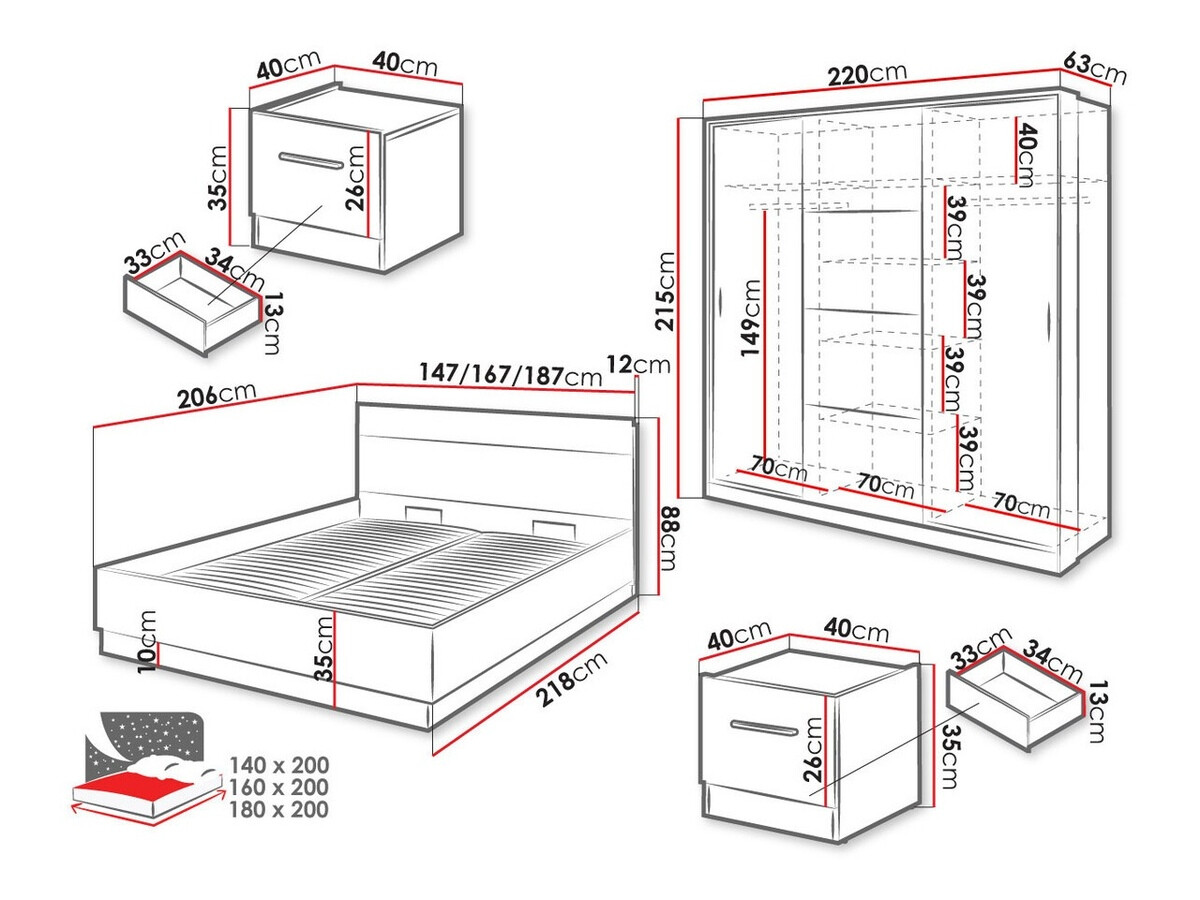 Komplet spalnic Livsori 109