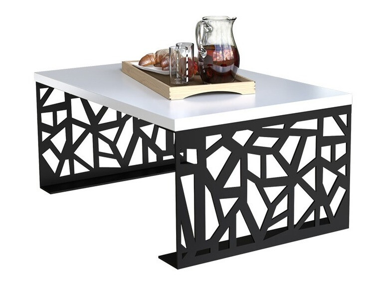 Klubska mizica Germantown 101 (Mat črna + Sijaj bela)