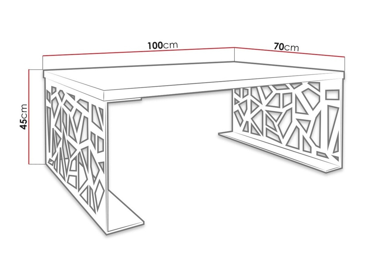Klubska mizica Germantown 101 (Mat črna + Sijaj bela)