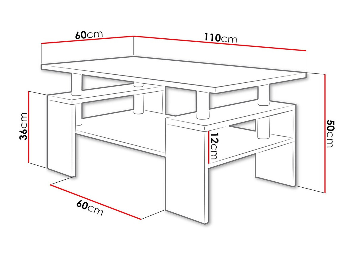 Klubska mizica Providence 124 (Bela)