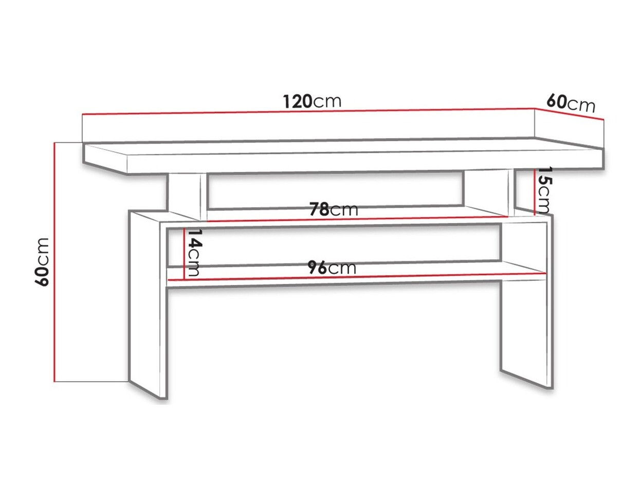 Klubska mizica Serfeno 109 (Temni jasen)