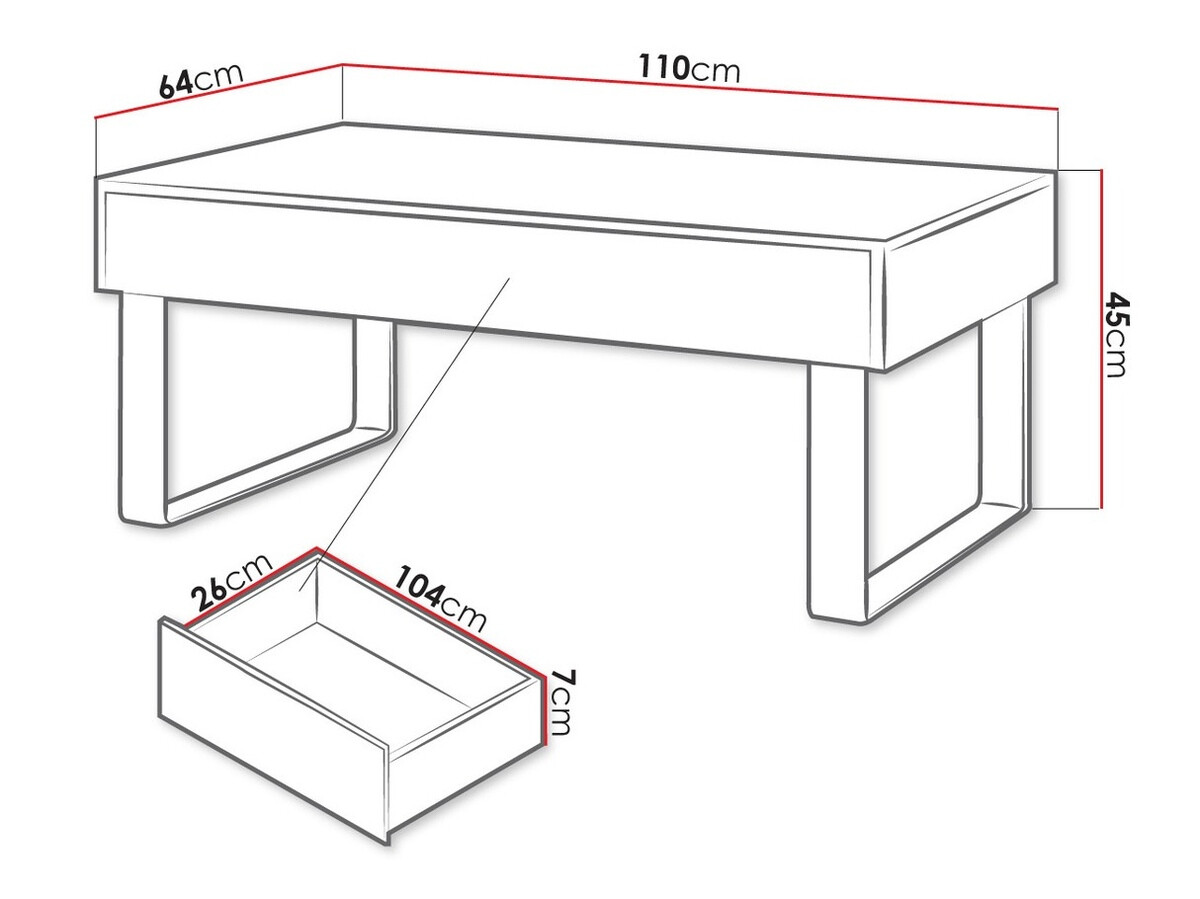 Klubska mizica Tivdalu 138 (Bela + Sijaj bela)