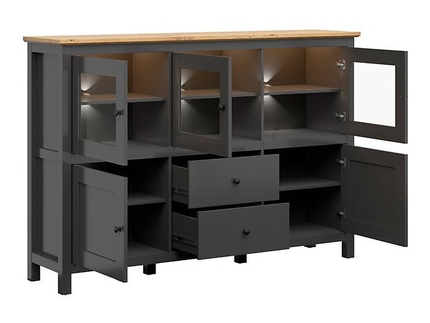 Komoda Sordoro 103 (Grafit + Artisan hrast)