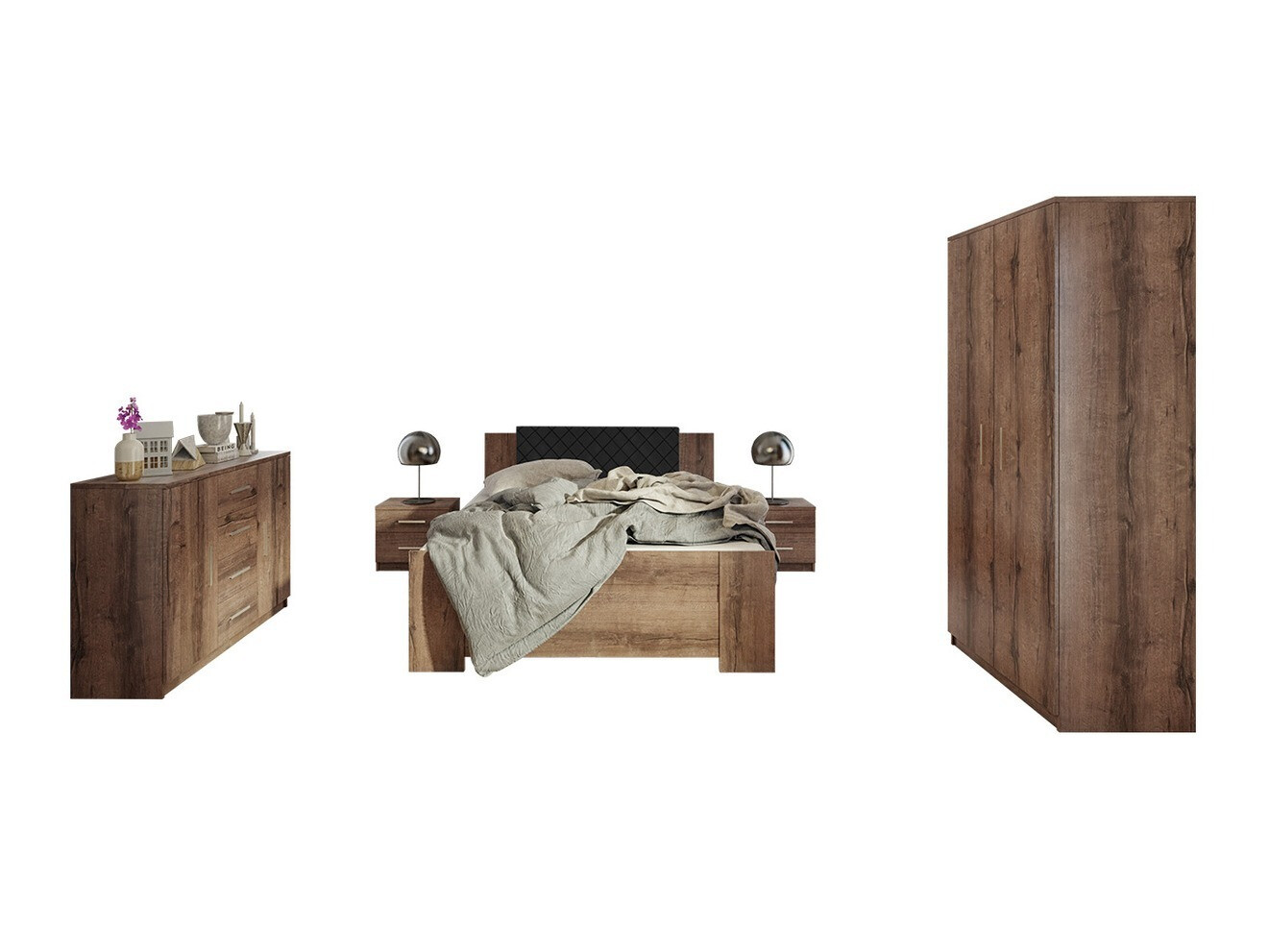 Komplet spalnic Catromi 122 (Monastery hrast + Soft Pik 011)
