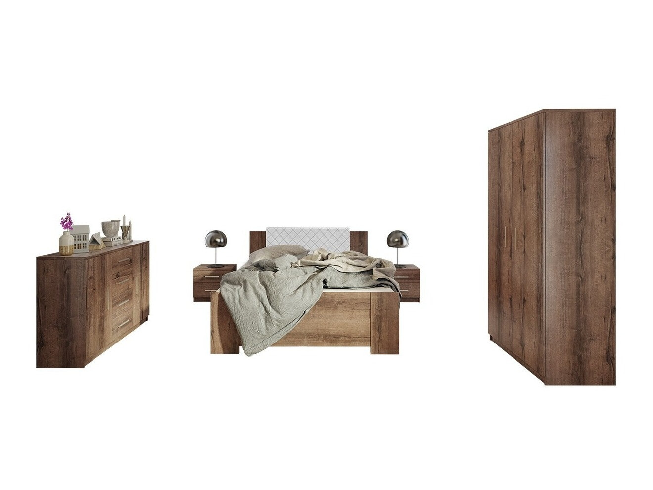 Komplet spalnic Catromi 122 (Monastery hrast + Soft Pik 017)