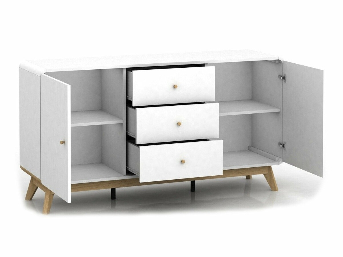 Komoda Elbtena 110 (Bela + Hrast)