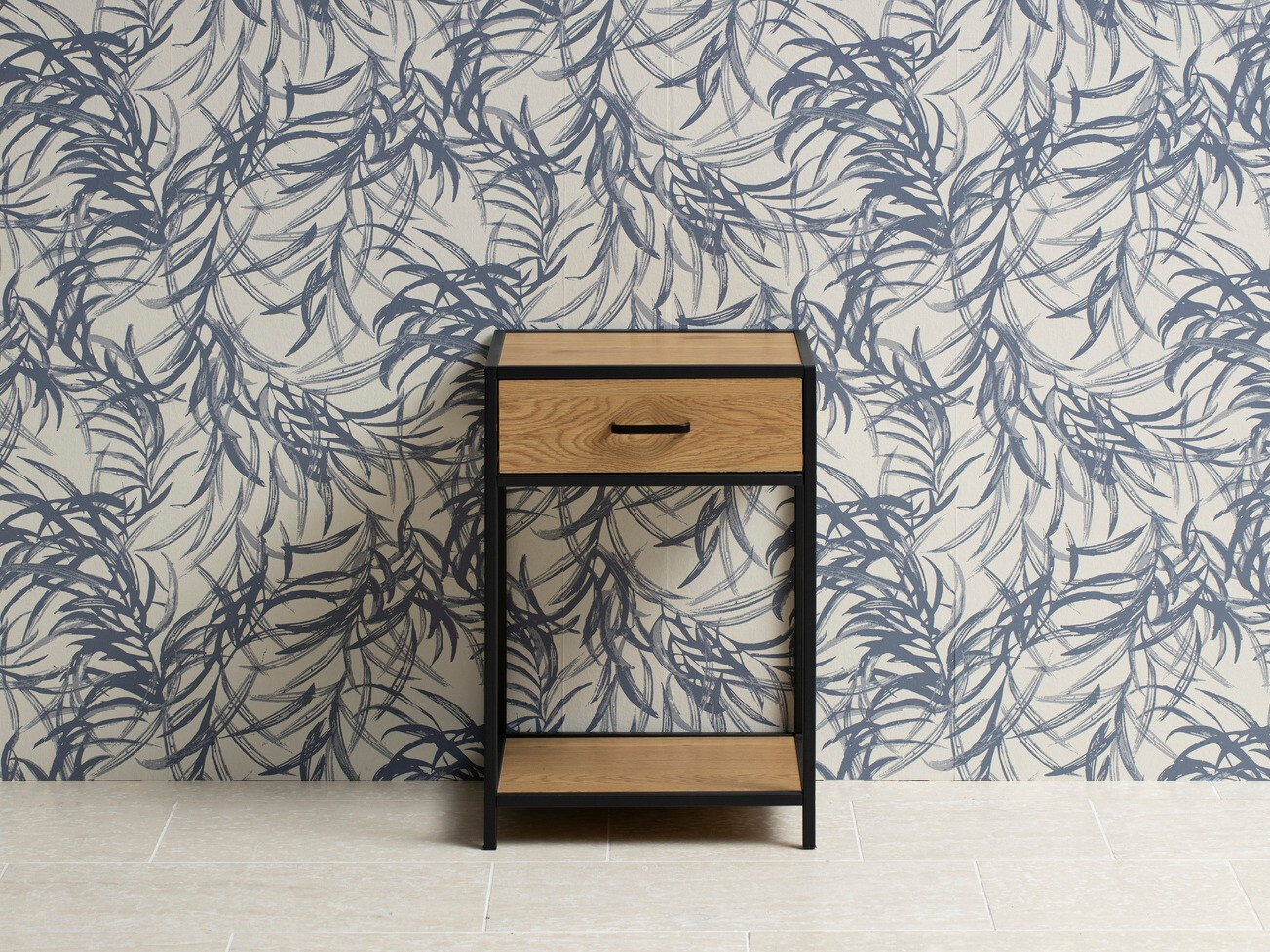 Nočna omarica Norsica Sevferi 128 (Divji hrast + Črna)