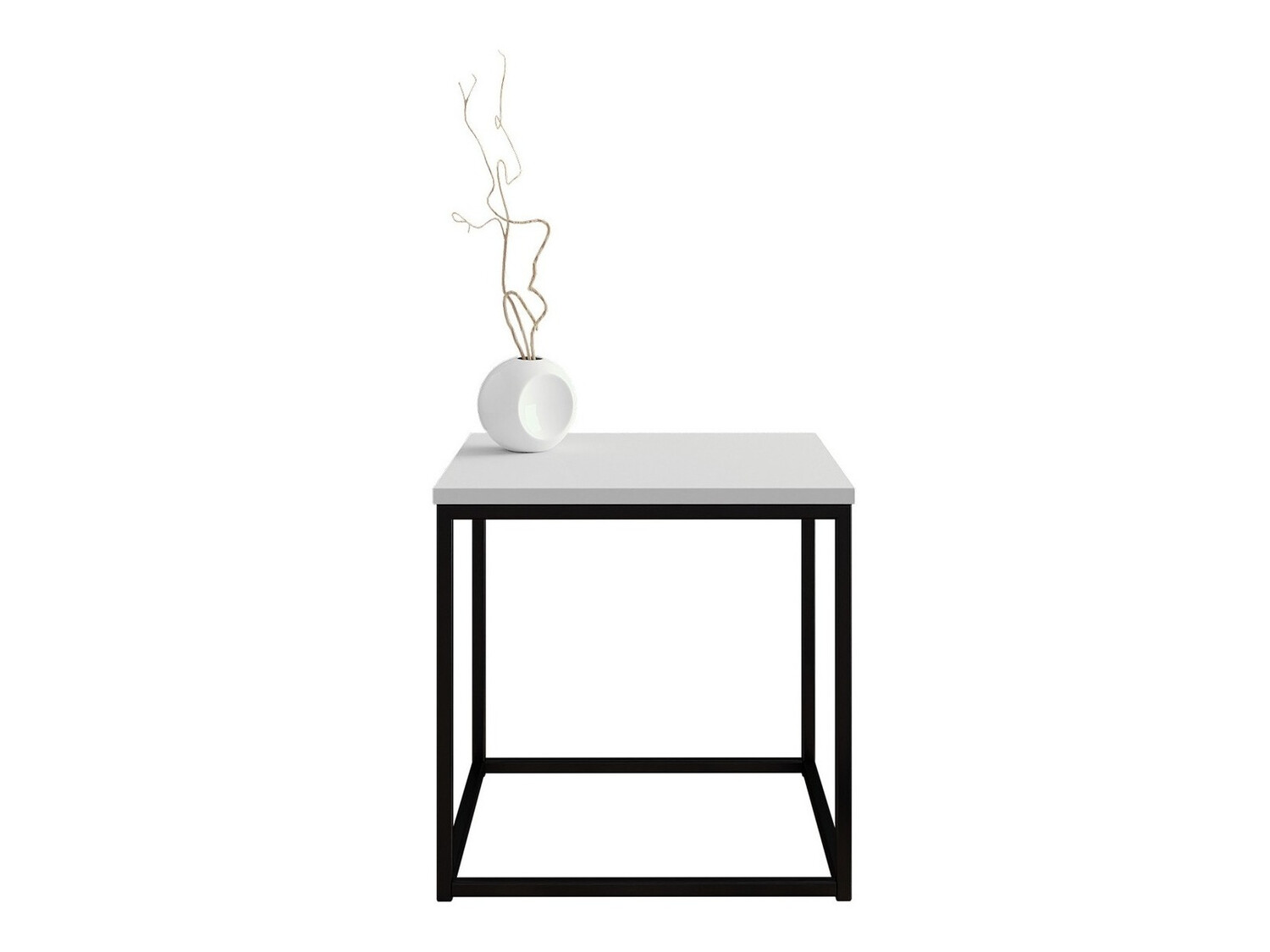 Klubska mizica Germantown 106 (Mat črna + Sijaj bela)