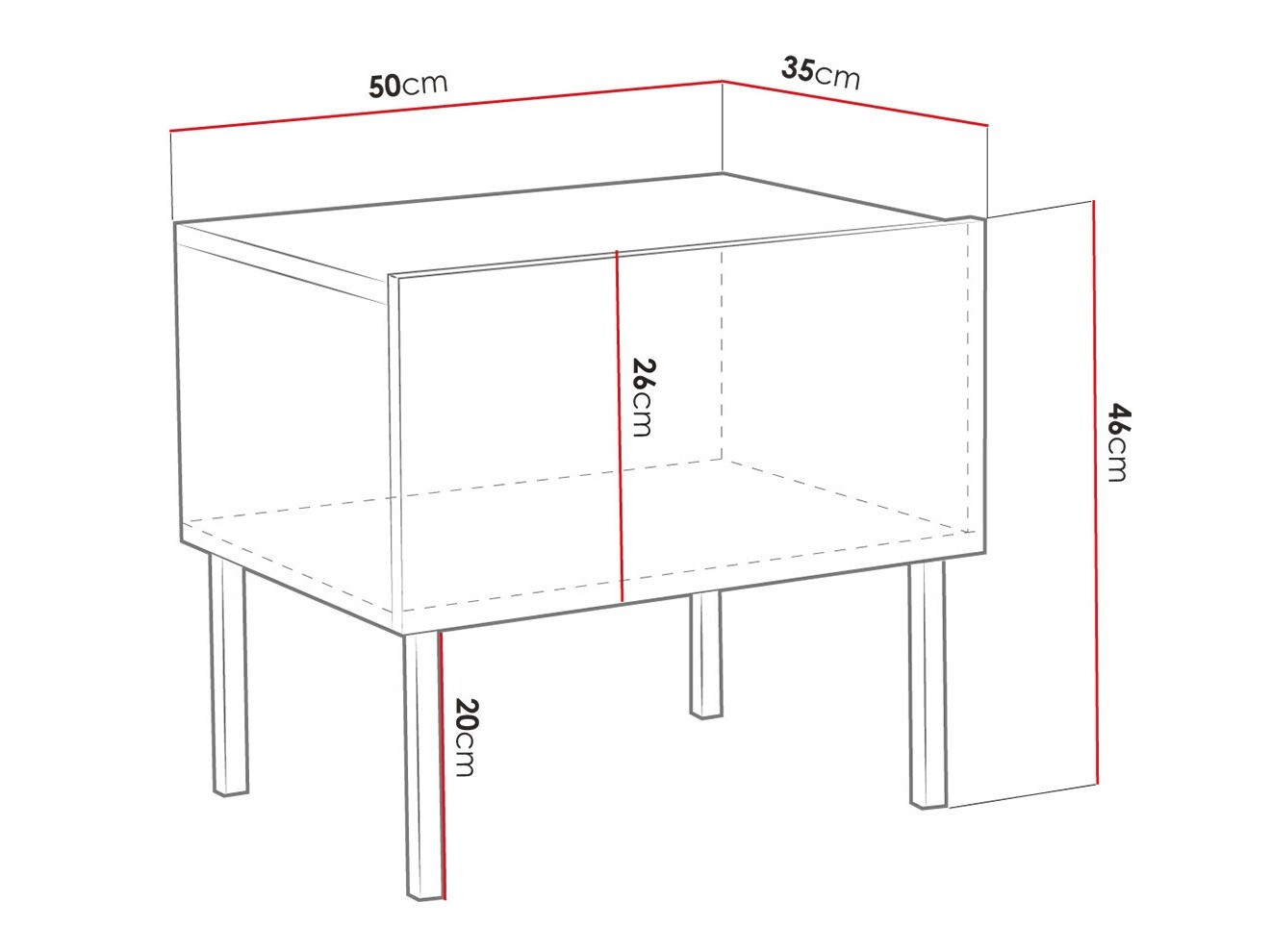 Nočna omarica Natar (Bela + Sijaj bela)
