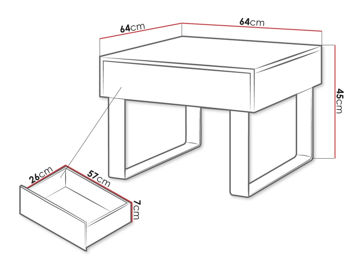 Stranska mizica Tivdalu 137 (Bela + Sijaj bela)