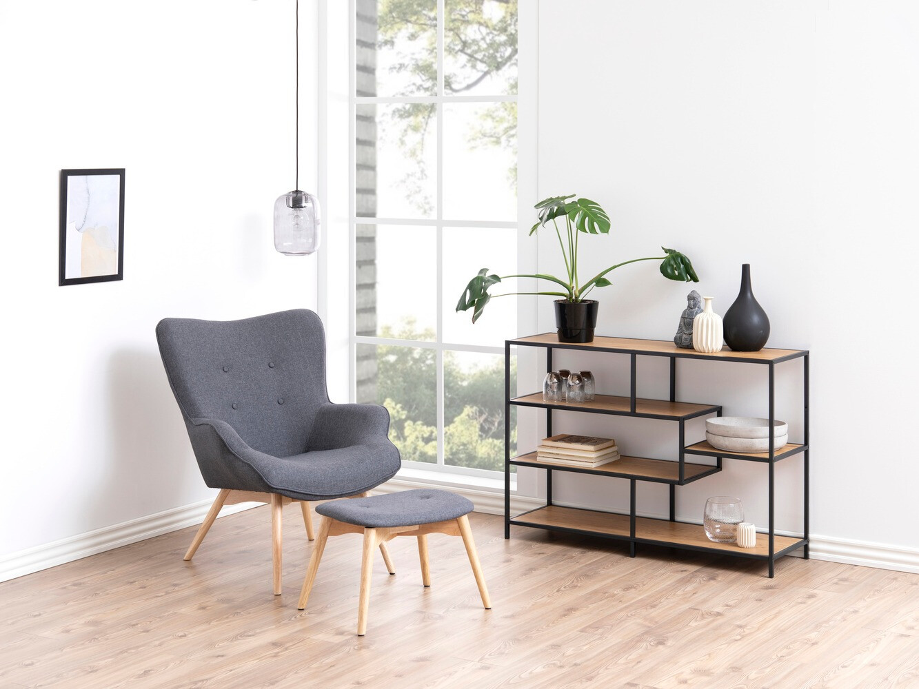 Regal Norsica Sevferi 102 (Divji hrast + Črna)