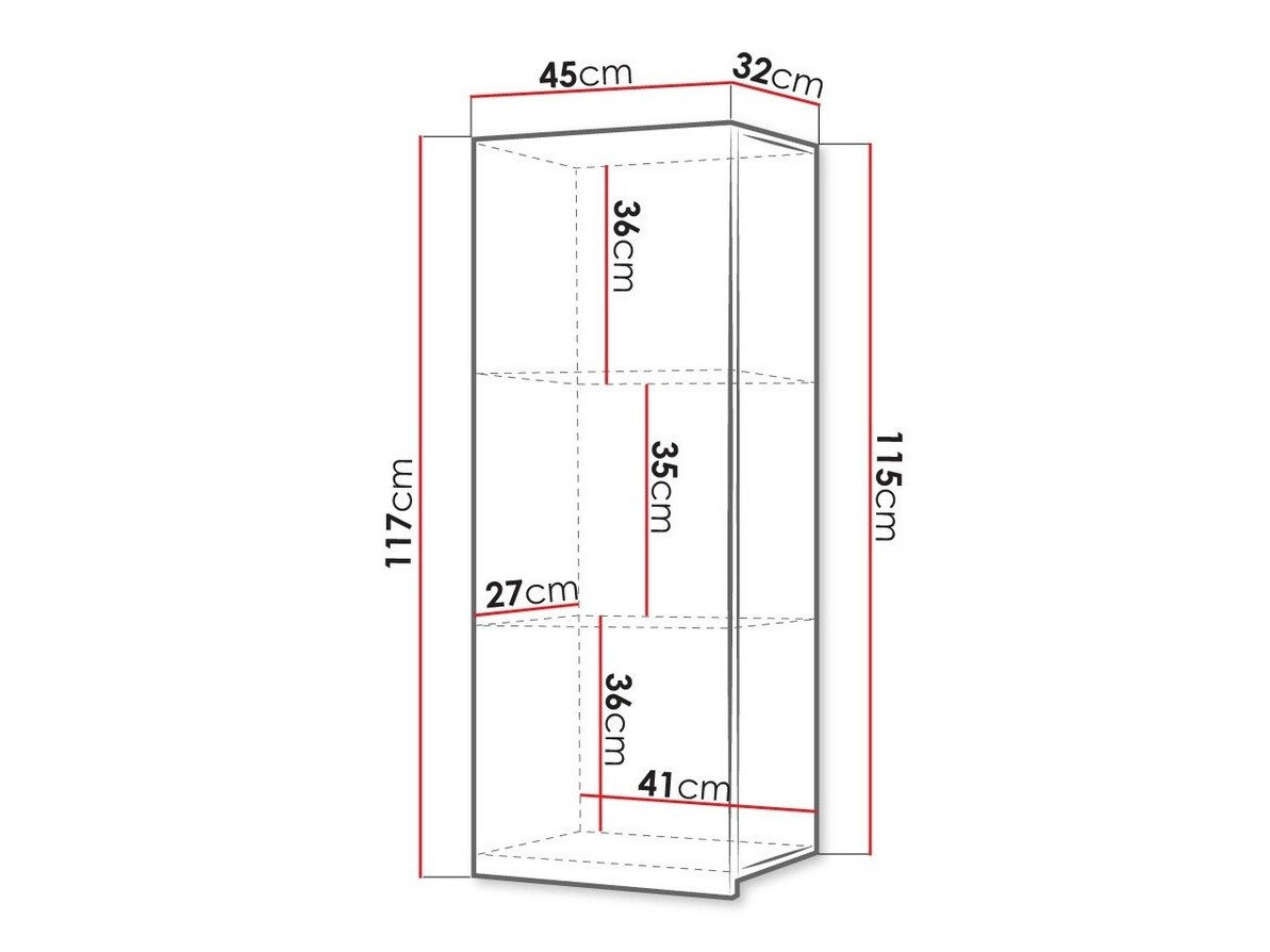 Stenska omarica Tivdalu 126 (Bela + Sijaj bela)