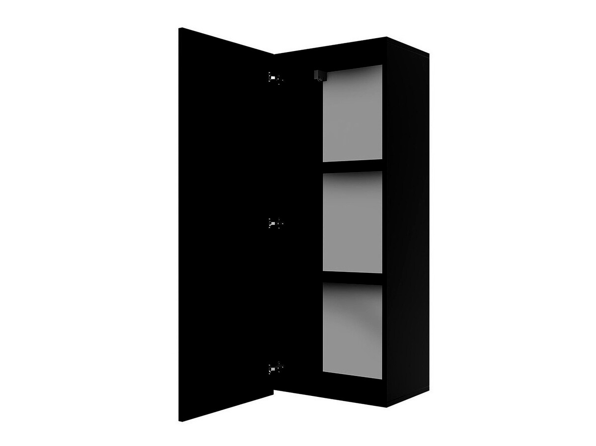 Stenska omarica Tivdalu 126 (Črna + Sijaj črna)