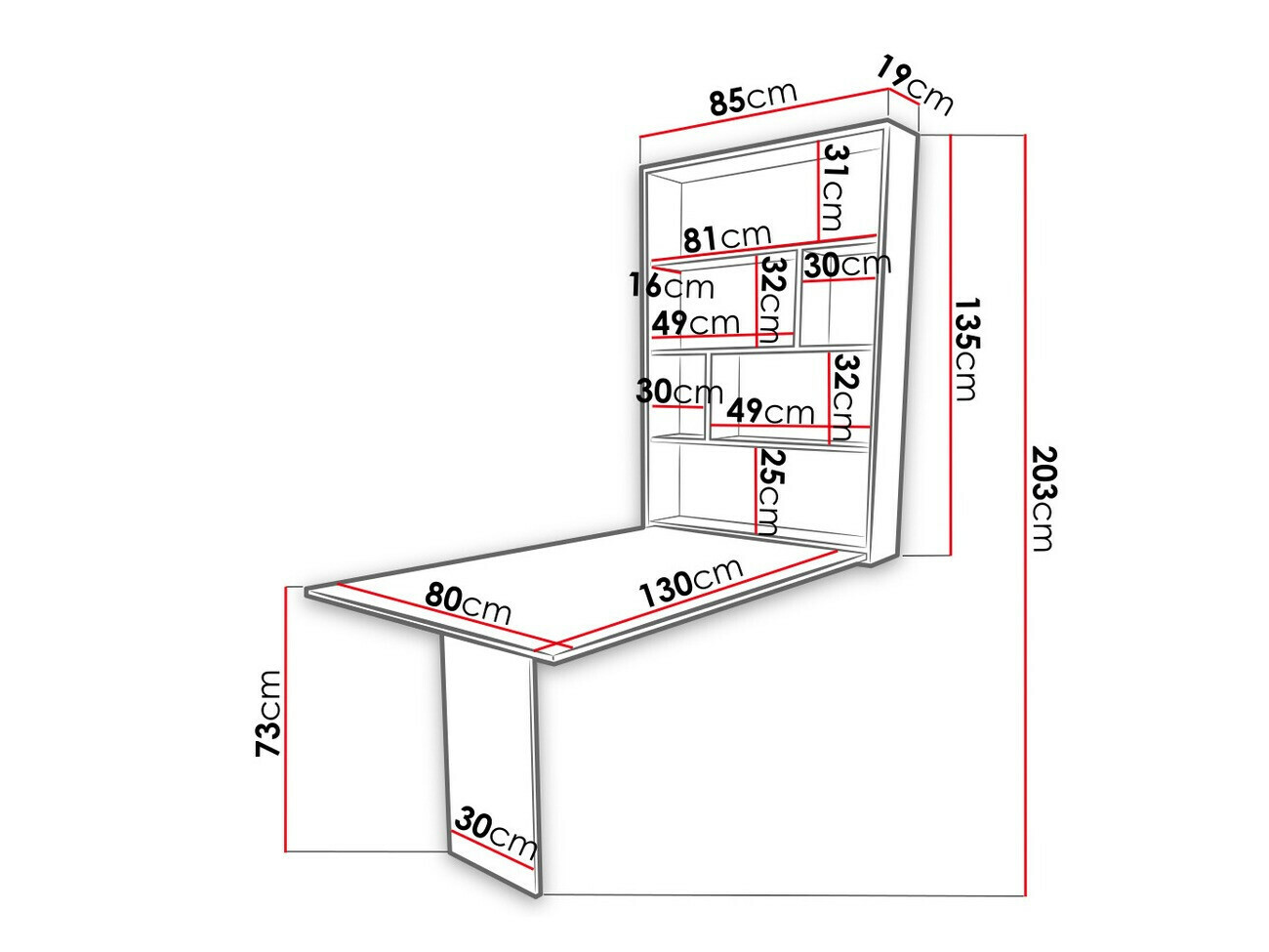 Zložljiva miza Hartford 428 (Črna + Wotan hrast)