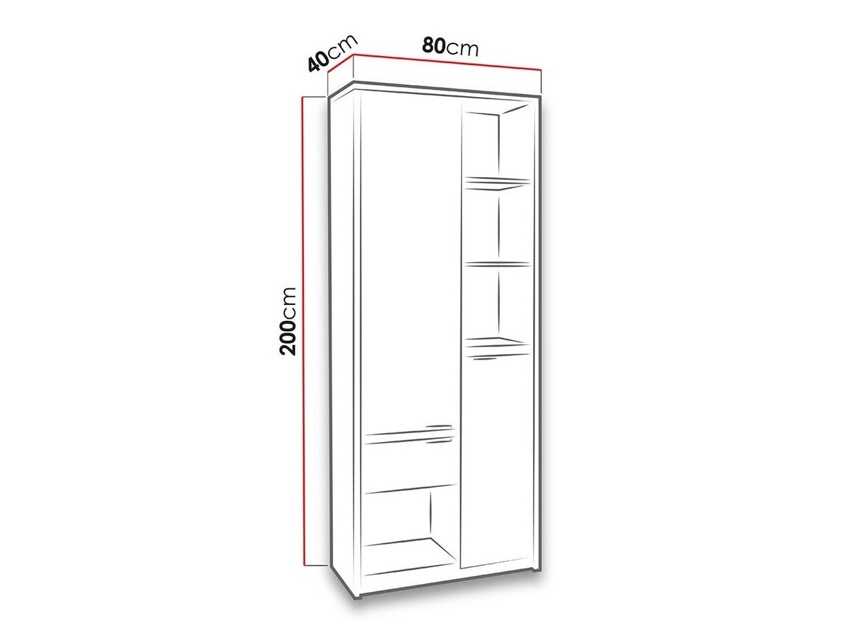 Regal Fivelbo 107 (Monastery hrast + Sijaj črna)