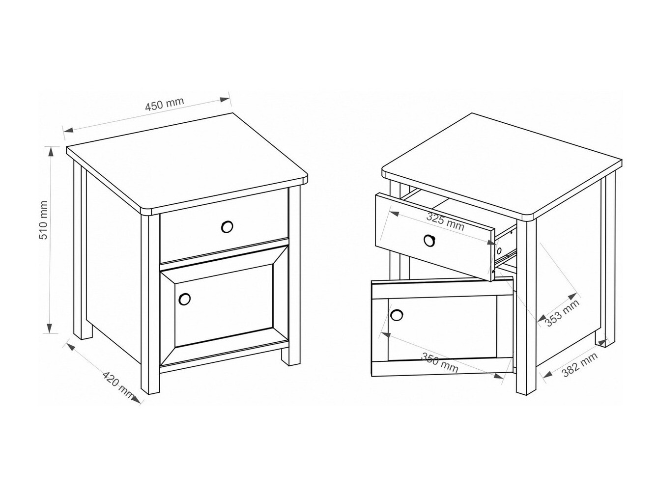 Nočna omarica Elblive 122