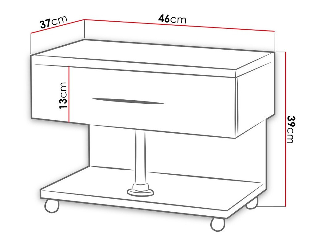 Nočna omarica Salmere 103 (Bela + Sijaj bela)