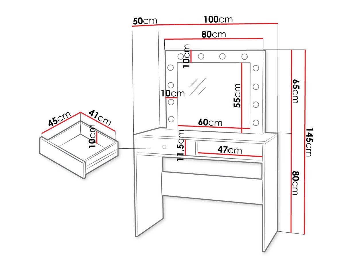 Toaletna mizica Bedford 100