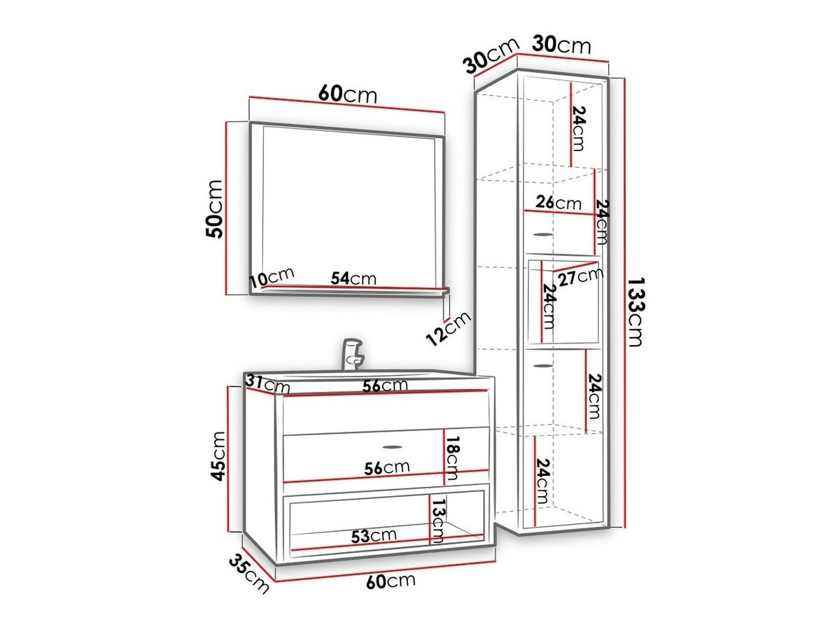 Kopalniški komplet Baltesi 100 (Bela + Artisan hrast)