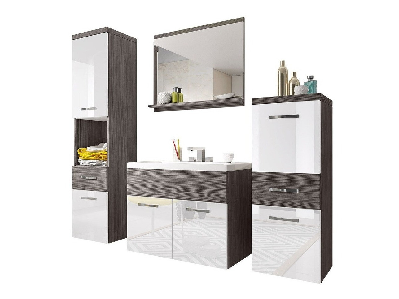 Kopalniški komplet Sarasota 109 (Bodega + Sijaj bela)