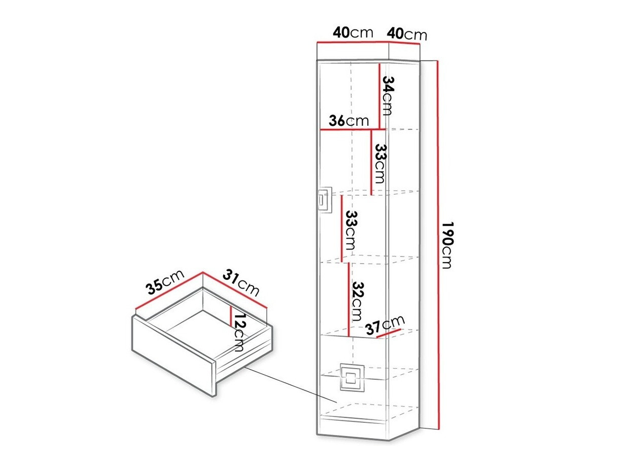 Regal Tolfere 104 (Lahki hrast + Bela)
