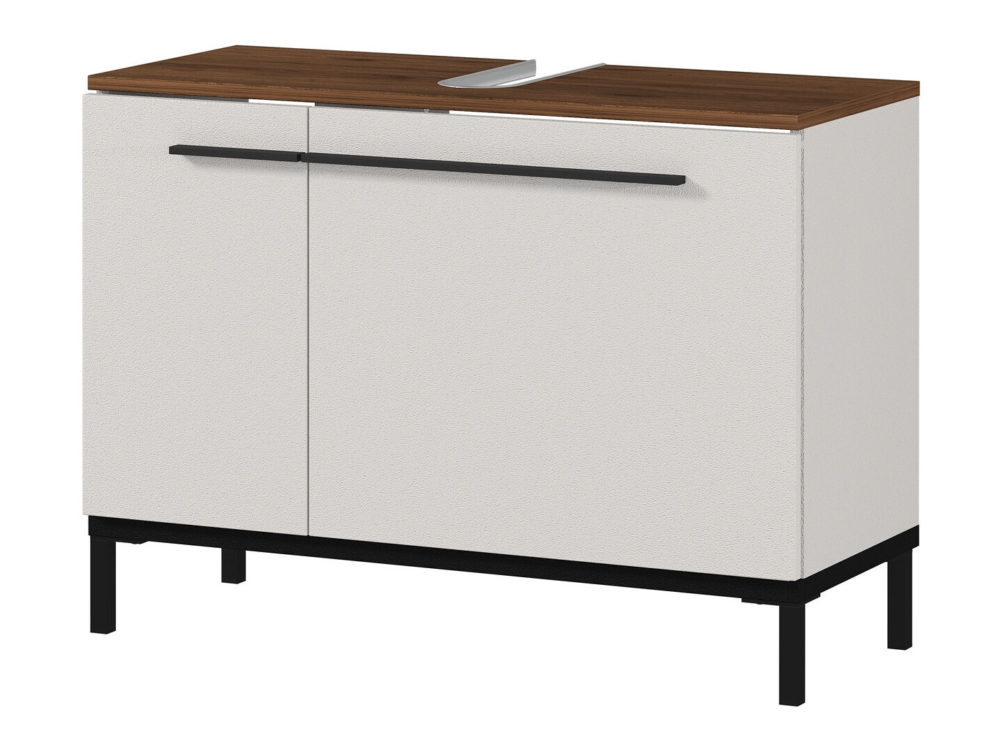 Prostostoječa kopalniška omarica za umivalnik Ruvlevu 100 (Svetlo siva + Oreh)