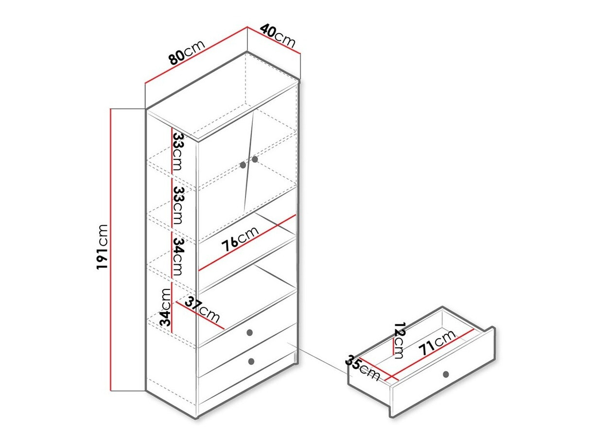 Regal Almira 103 (Artisan hrast + Bela)