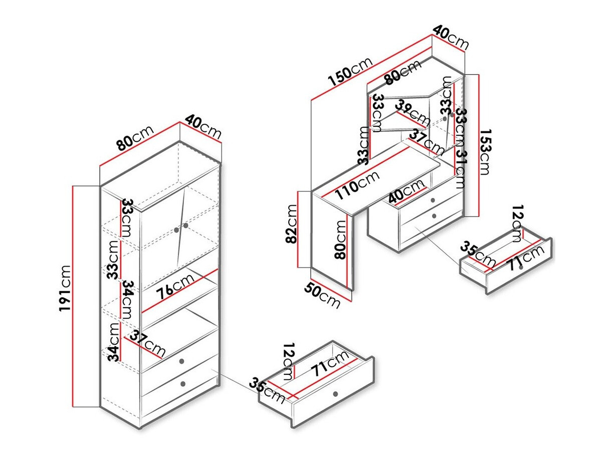 Pohištveni komplet Almira 115 (Artisan hrast + Bela)