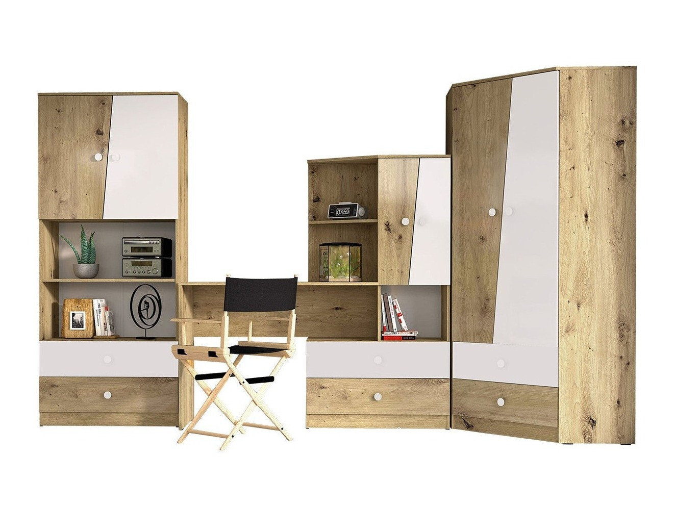 Pohištveni komplet Almira 116 (Artisan hrast + Bela)