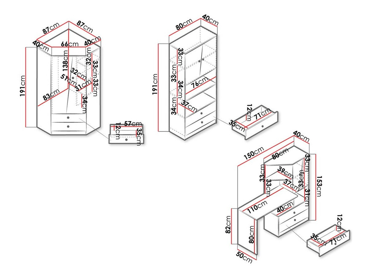 Pohištveni komplet Almira 116 (Artisan hrast + Bela)