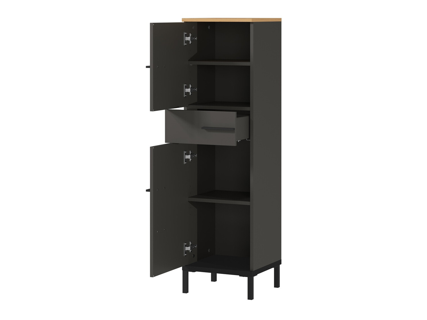 Prostostoječa Kopalniška omarica Ruvlevu 101 (Grafit + Navarra hrast)