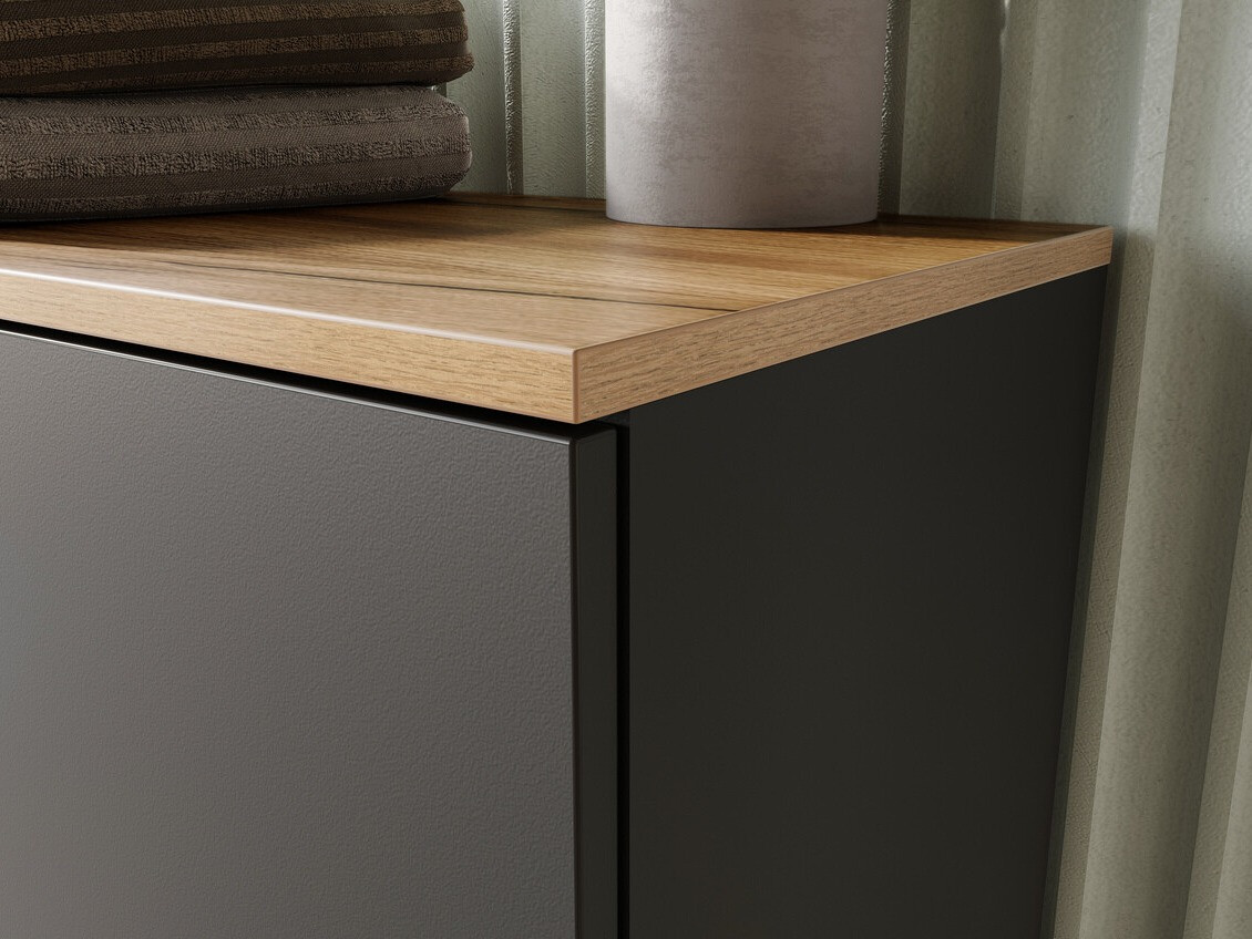 Prostostoječa Kopalniška omarica Ruvlevu 101 (Grafit + Navarra hrast)