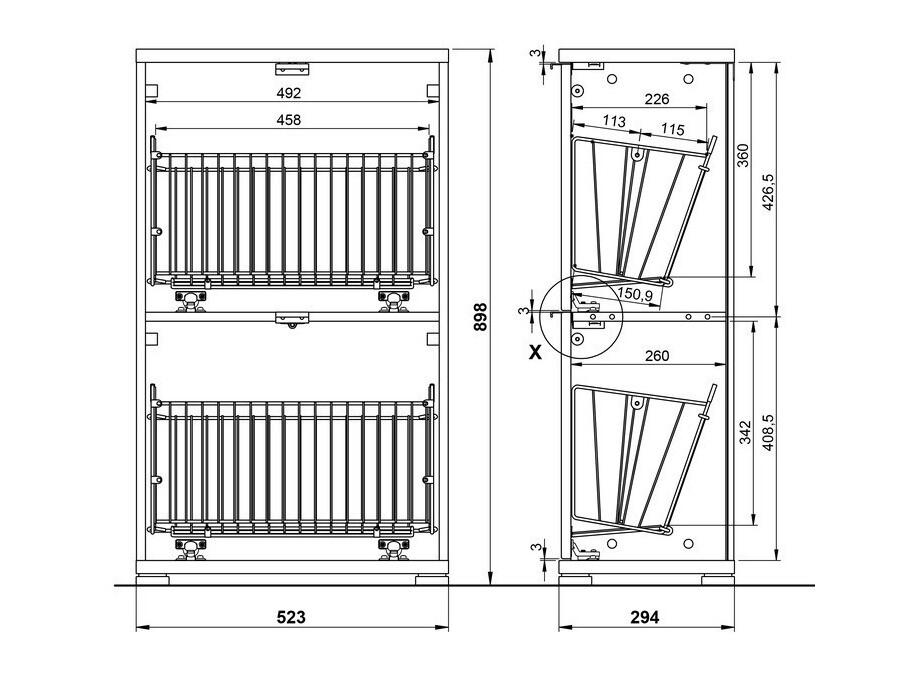 Omarica za čevlje Veltena 105 (Črna + Bela)