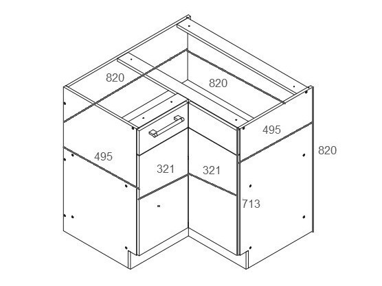 Modularna kotna omarica Mode Light 118