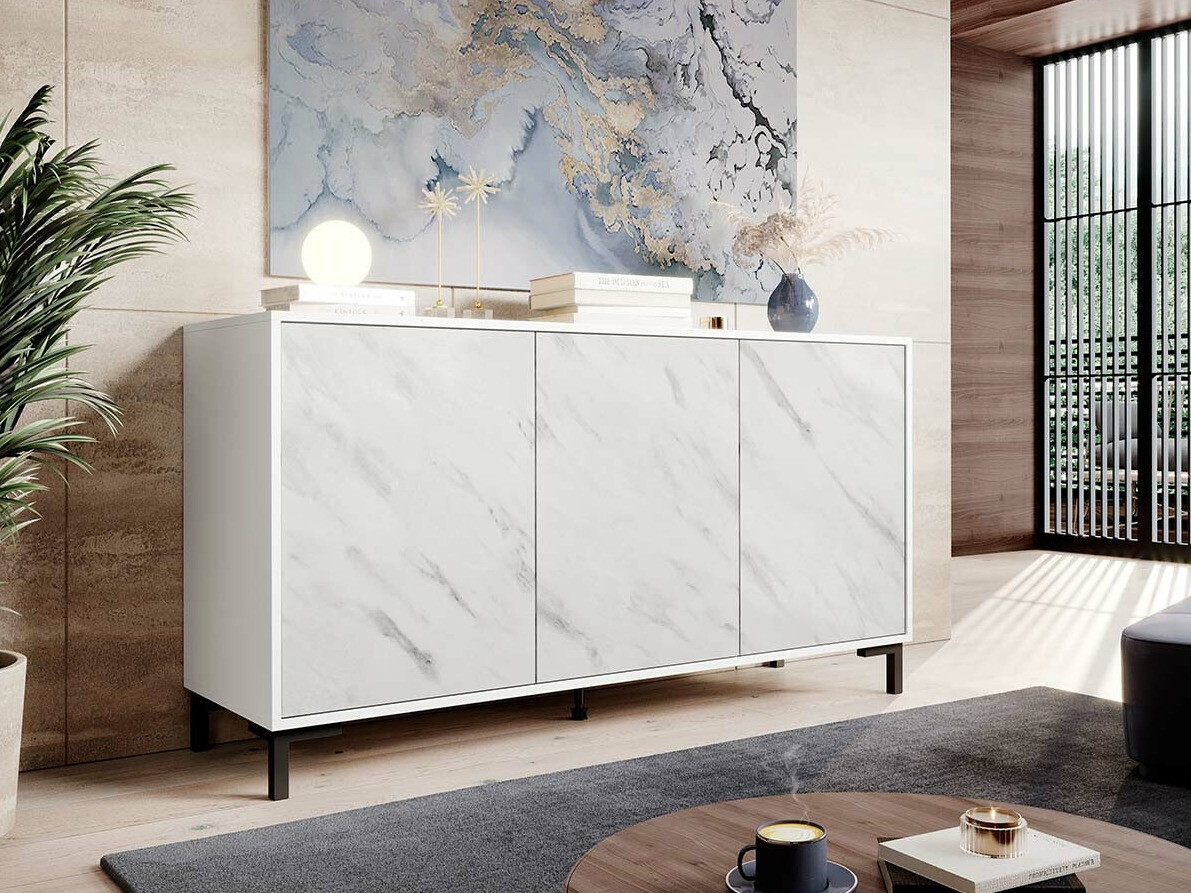 Omarica Charlotte 159 (Bela + Beli marmor)