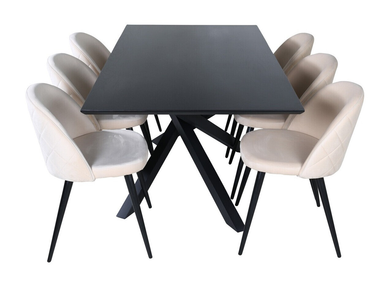 Jedilniški komplet Dallas 2693 (Krema + Črna)