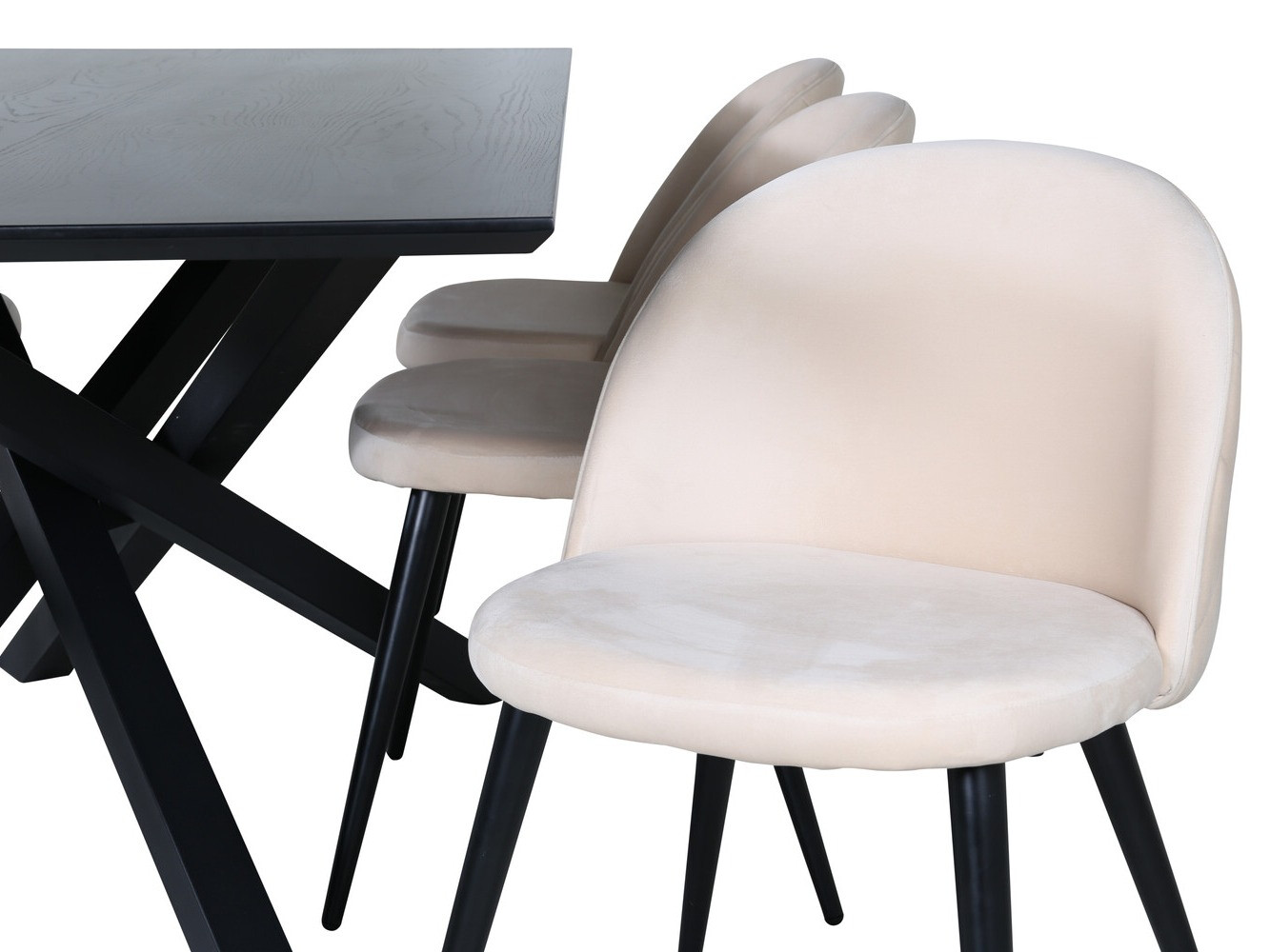 Jedilniški komplet Dallas 2693 (Krema + Črna)