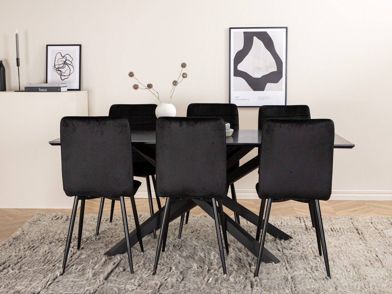 Jedilniški komplet Dallas 2697 (Črna)