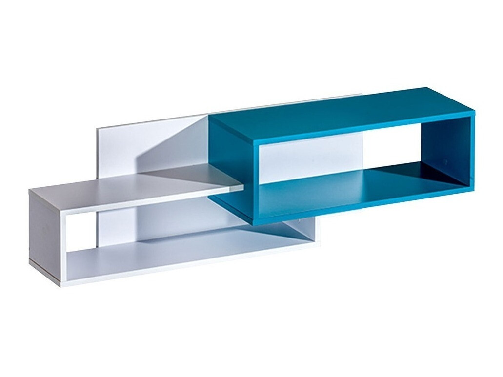 Stenska polica Sorviru 105 (Bela + Turkizna)