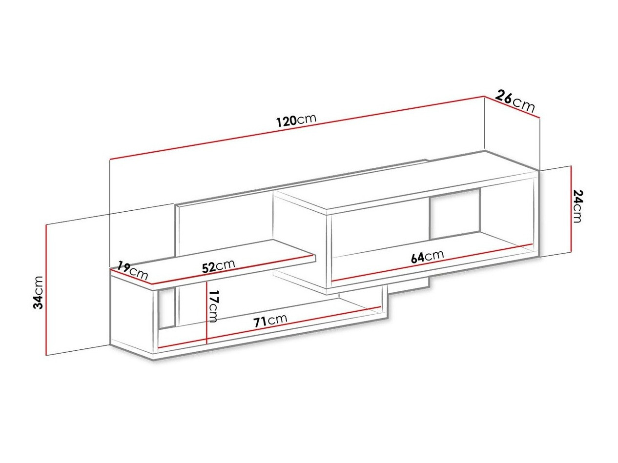 Stenska polica Sorviru 105 (Bela + Turkizna)
